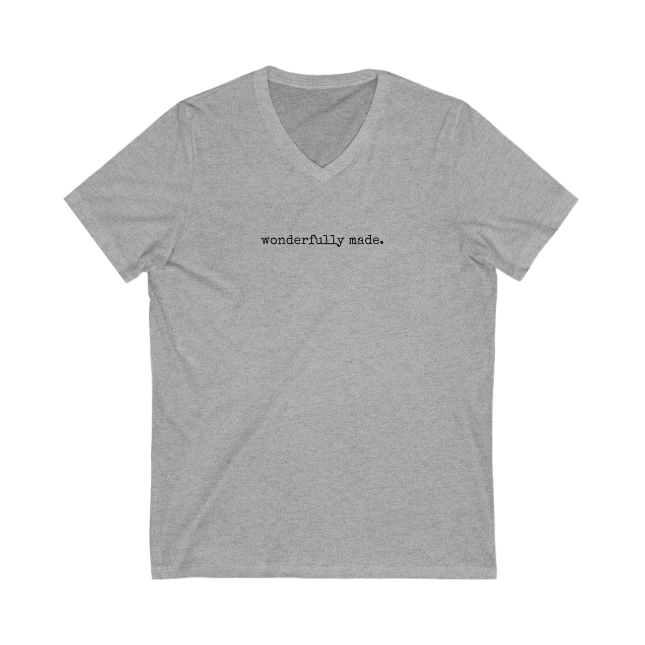 V-Neck "wonderfully made." Tee
