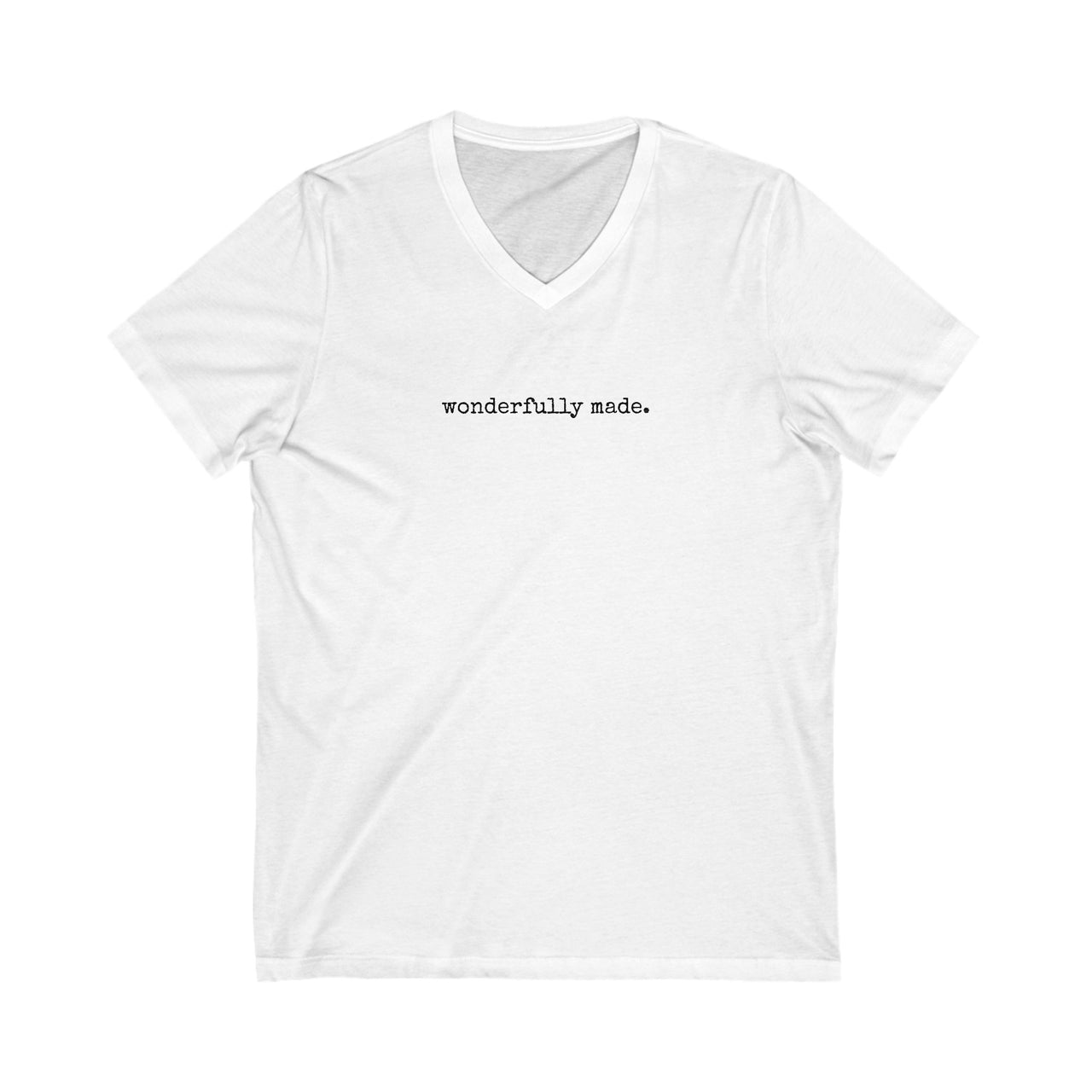 V-Neck "wonderfully made." Tee
