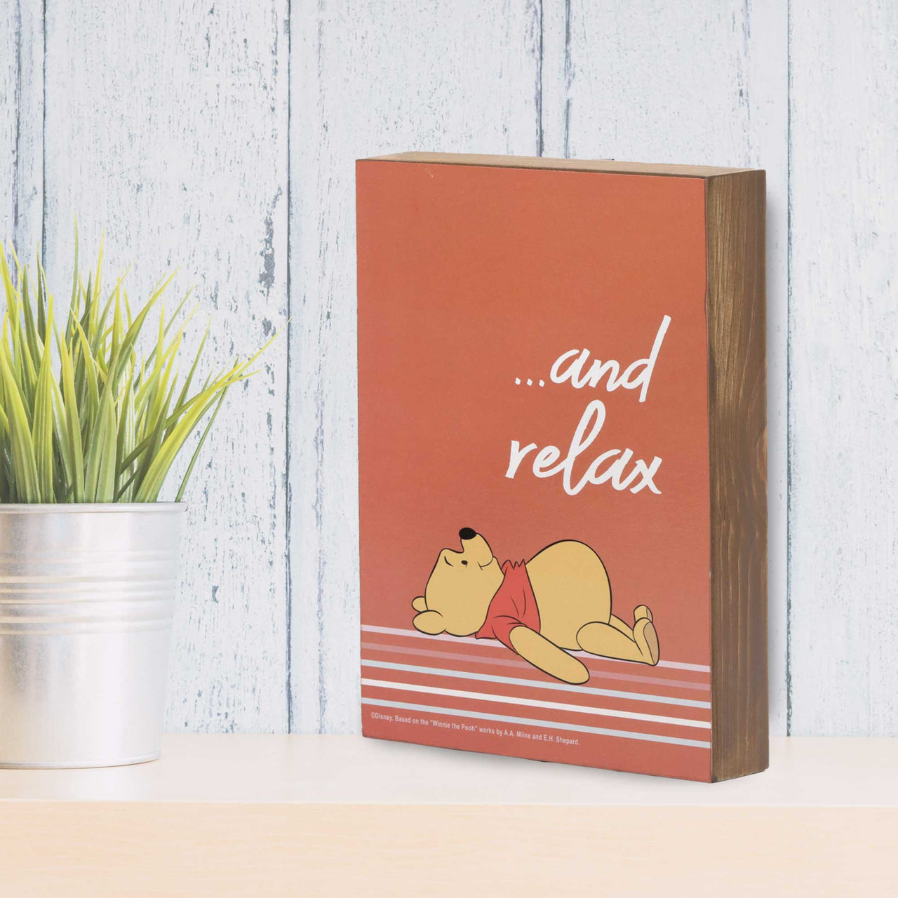 Winnie the Pooh Relax Striped Wood Wall Decor