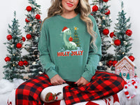 Thumbnail for Long Sleeves -Light Green Holly Jolly