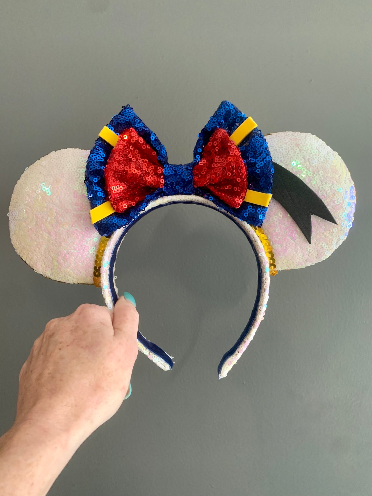 Blue and Yellow Bow Ducky Ears