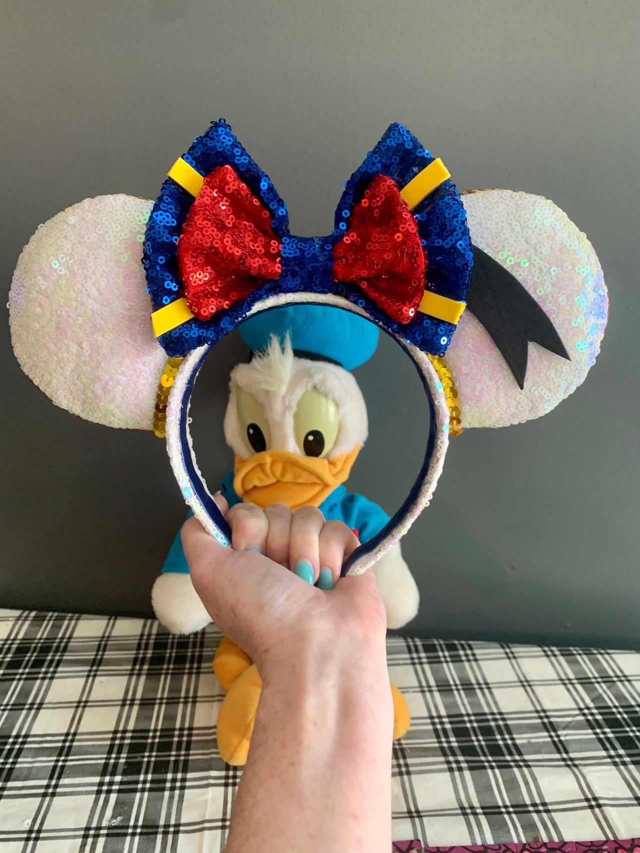 Blue and Yellow Bow Ducky Ears