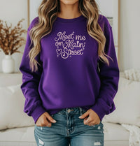 Thumbnail for Purple Meet Me On Main Embroidered Crewneck (Pre-Order)