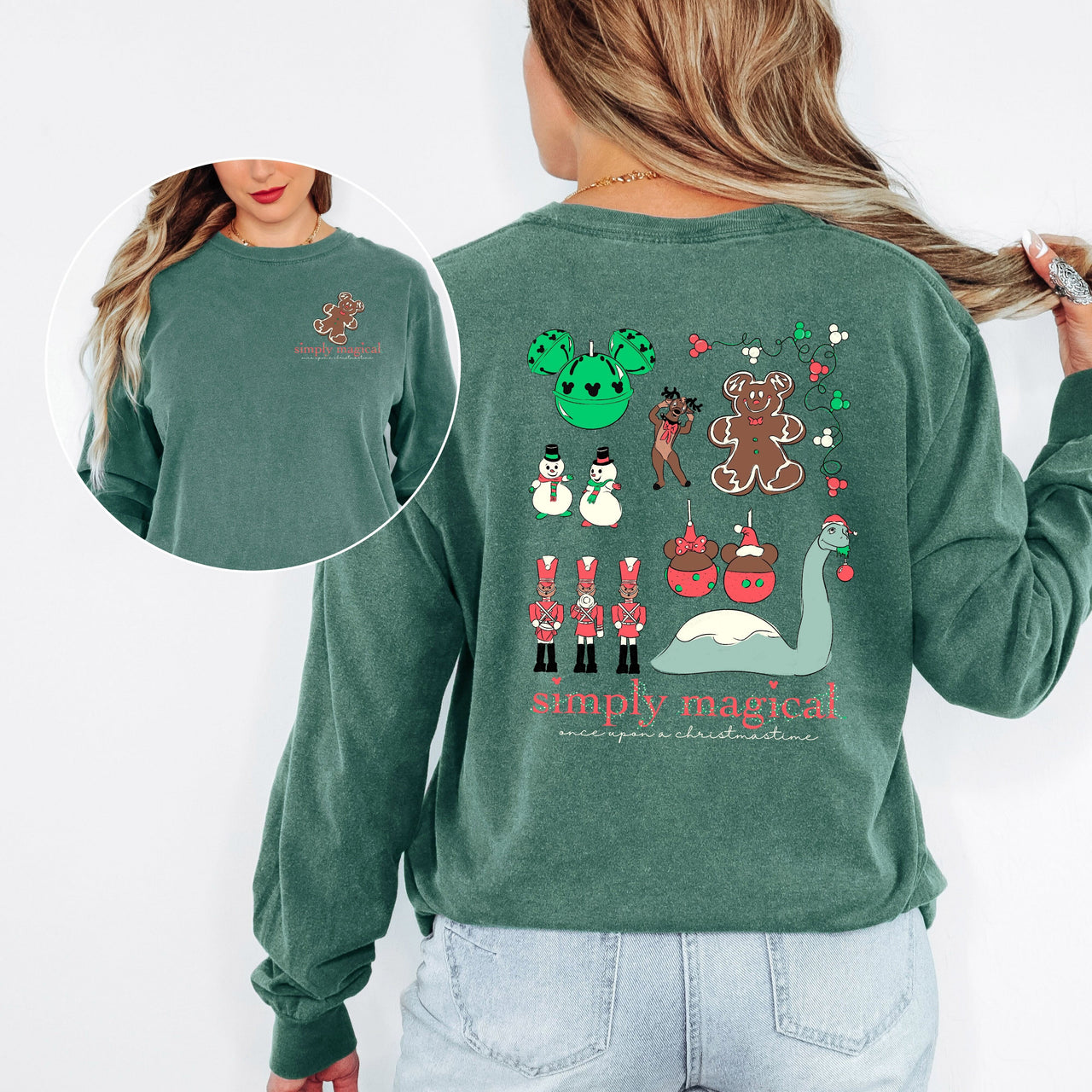 Long Sleeve Light Green Simply Magical Christmas Tee