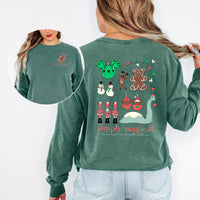 Thumbnail for Long Sleeve Light Green Simply Magical Christmas Tee