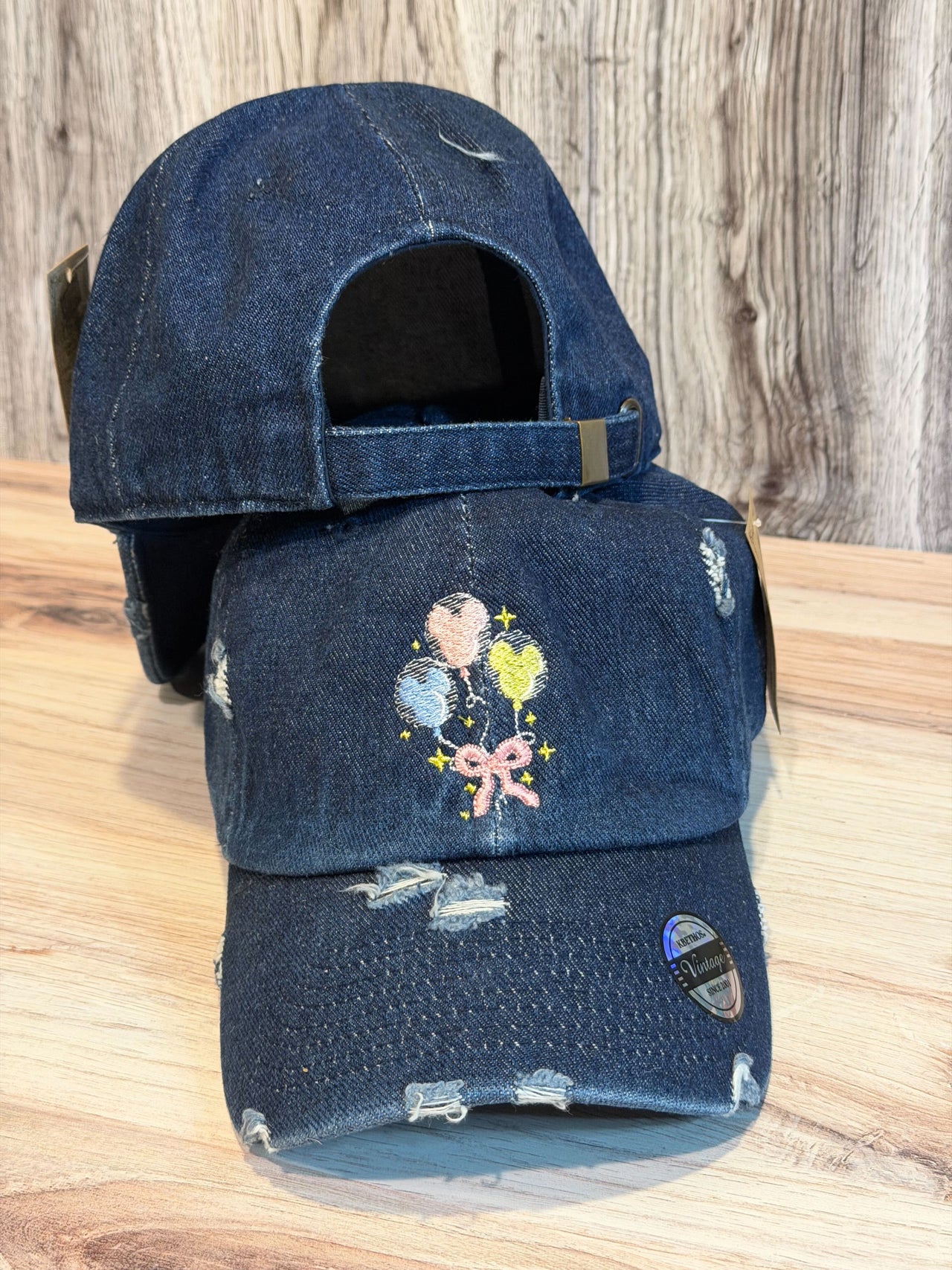 Denim Embroidered Regular Balloons Hat  (Pre-Order)