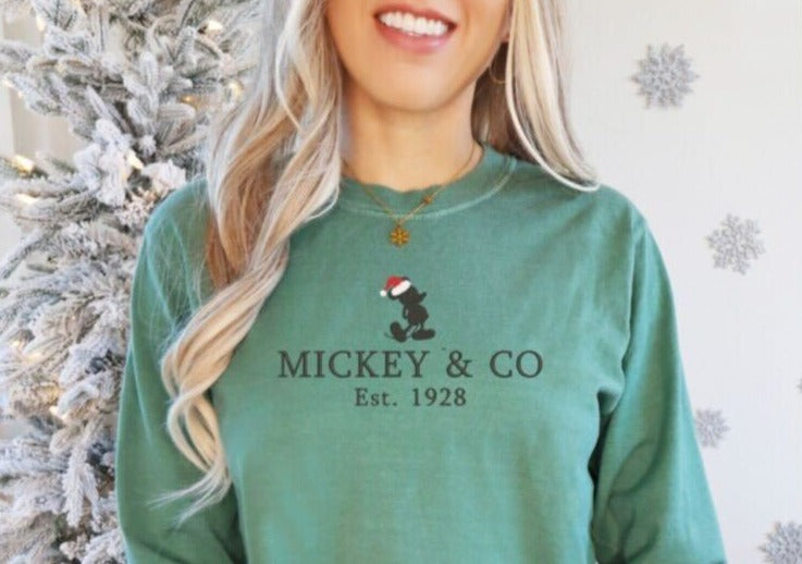 Embroidered Long Sleeve Est. 1928 Light Green