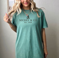 Thumbnail for T-Shirt Light Green Est. 1928 Embroidered