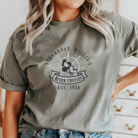Thumbnail for Grey Embroidered River Cruises Tee