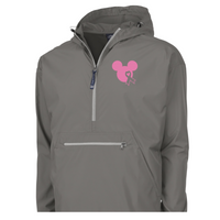 Thumbnail for Pick Your Ribbon Grey Embroidered Rain Jacket Quarter Zip (Pre-Order)