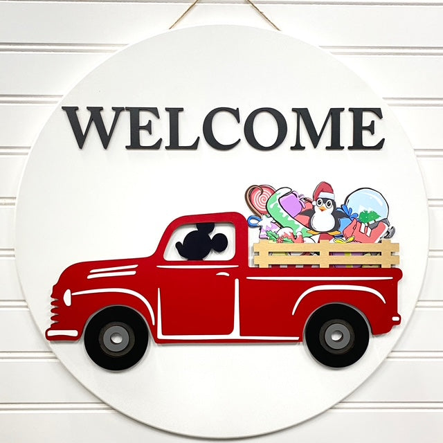 Welcome Round Interchangeable Winter Sign (Pre-Order)