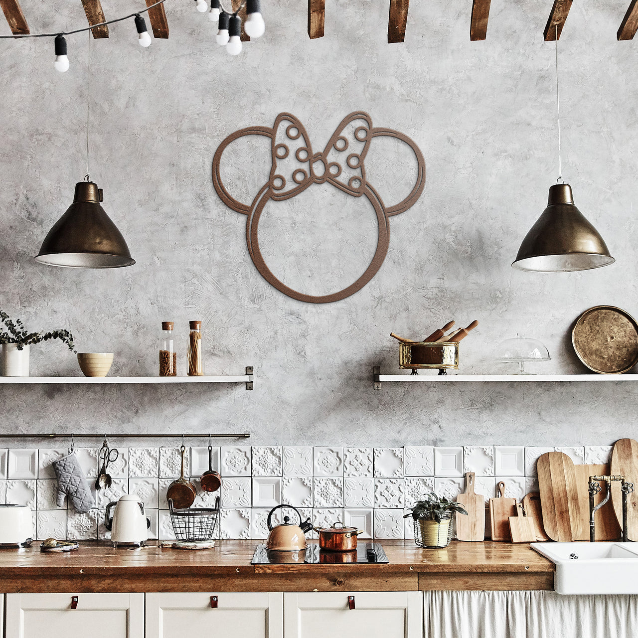 Minnie Bow Metal Wall Art