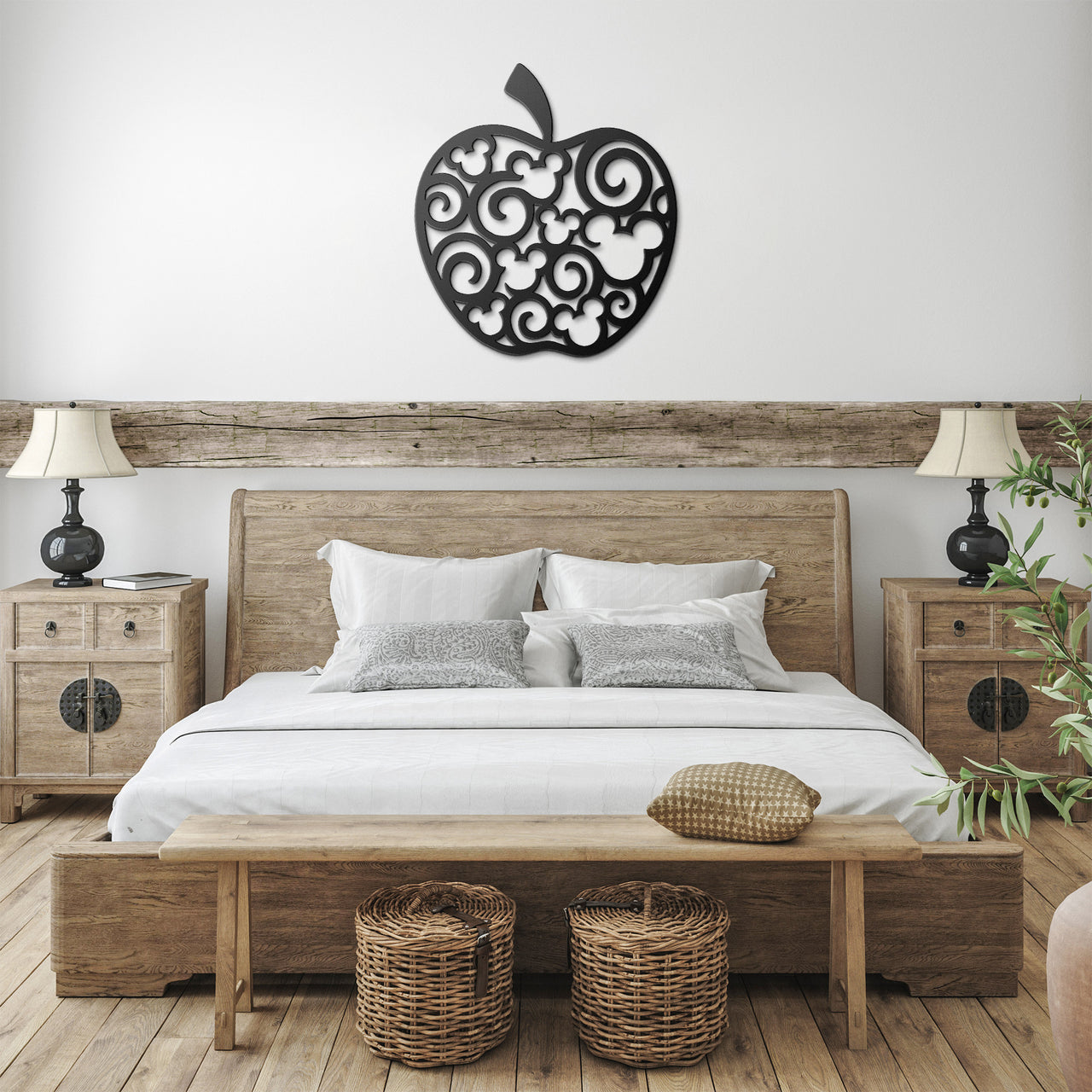 Teacher Mickey Apple Metal Sign