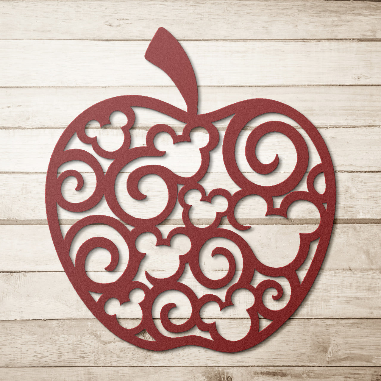 Teacher Mickey Apple Metal Sign