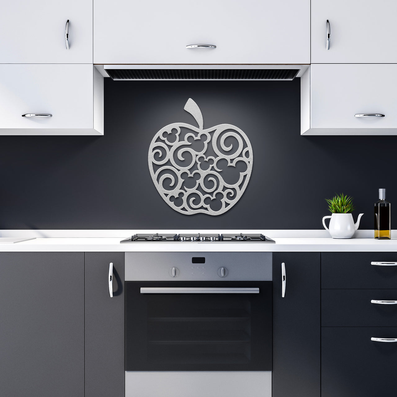 Teacher Mickey Apple Metal Sign
