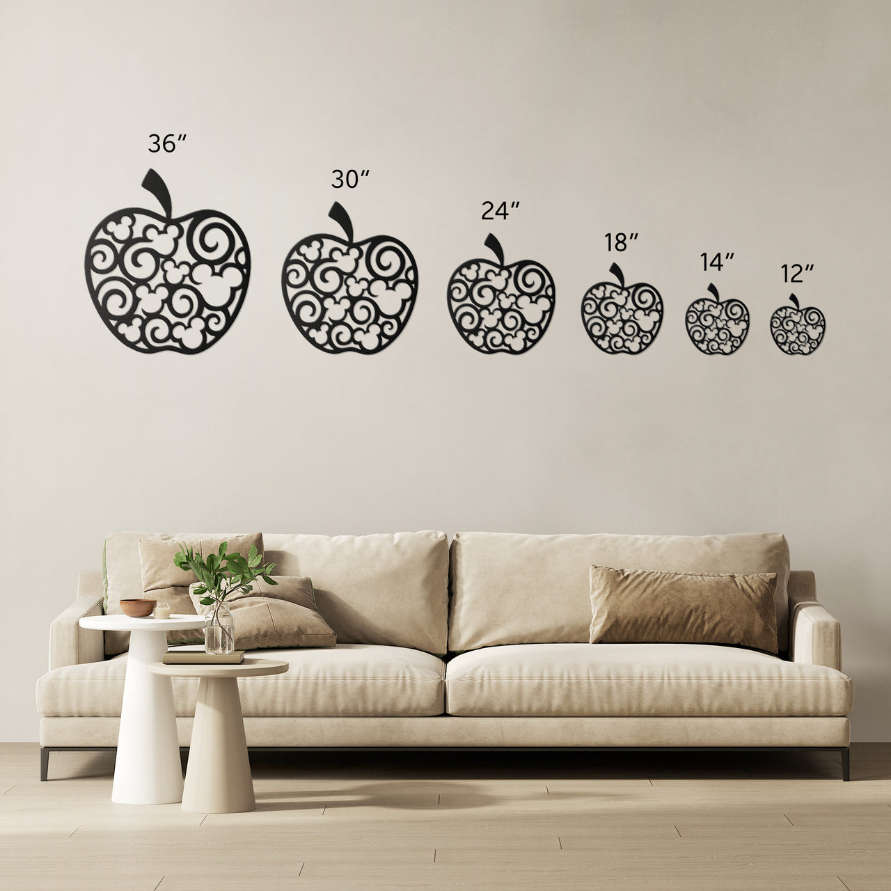 Teacher Mickey Apple Metal Sign