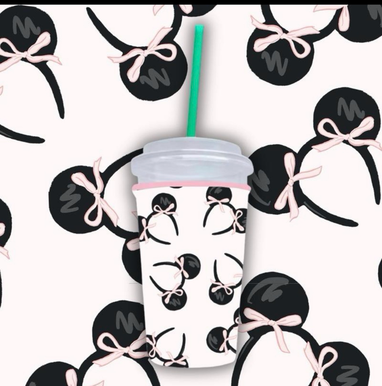 Pink Bows Medium Cup Sleeve  (Pre-Order)