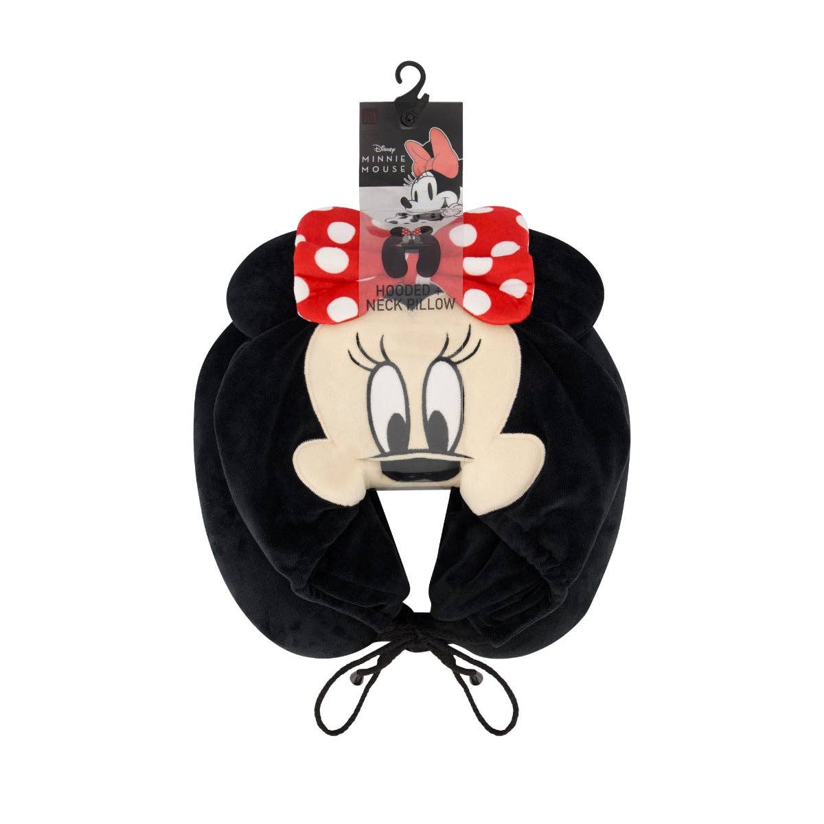 Minnie Mouse Travel Neck Pillow Hoodie, Black
