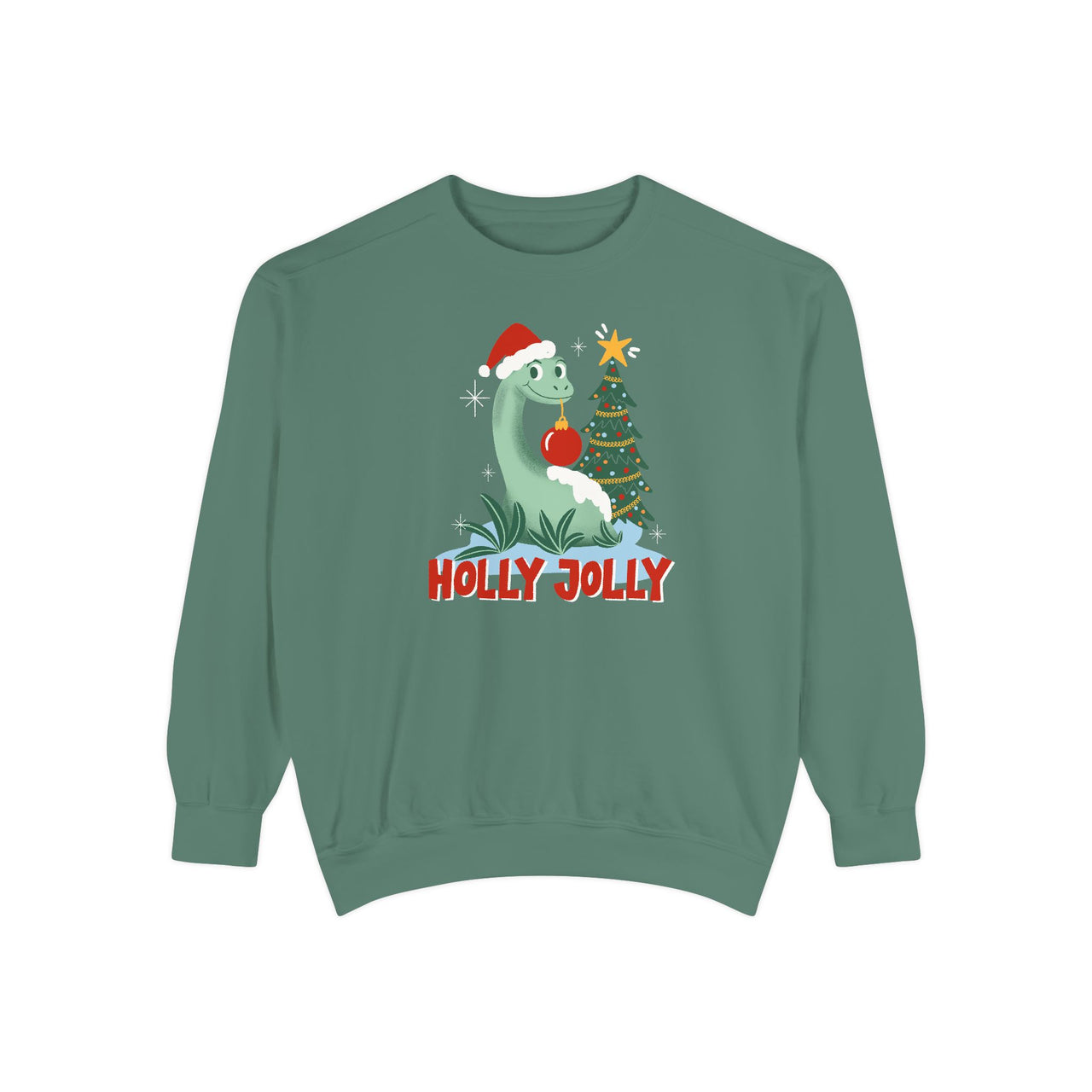 Crewneck - Light Green Holly Jolly