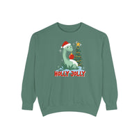 Thumbnail for Crewneck - Light Green Holly Jolly