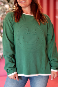 Thumbnail for Holiday Happy Trees Embossed- Sweatshirt