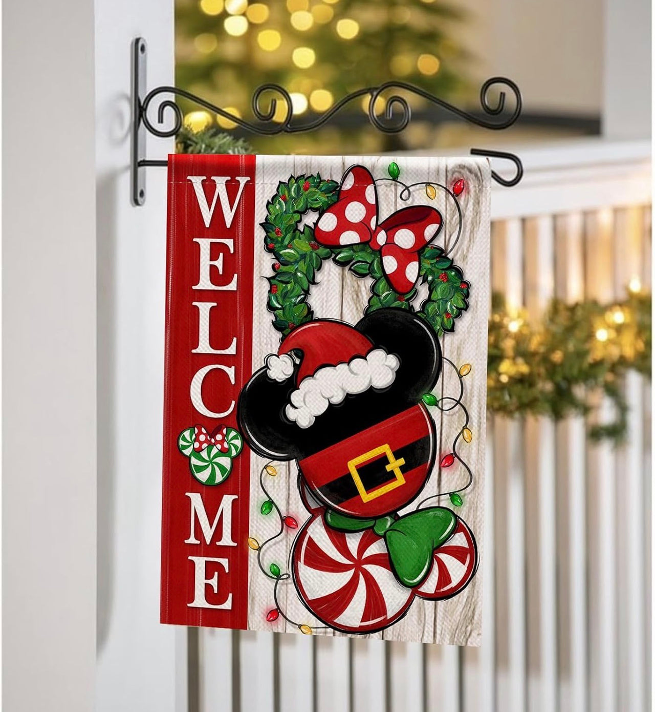 Garden Banner- Festive Christmas Mouse Head  (Pre-Order)