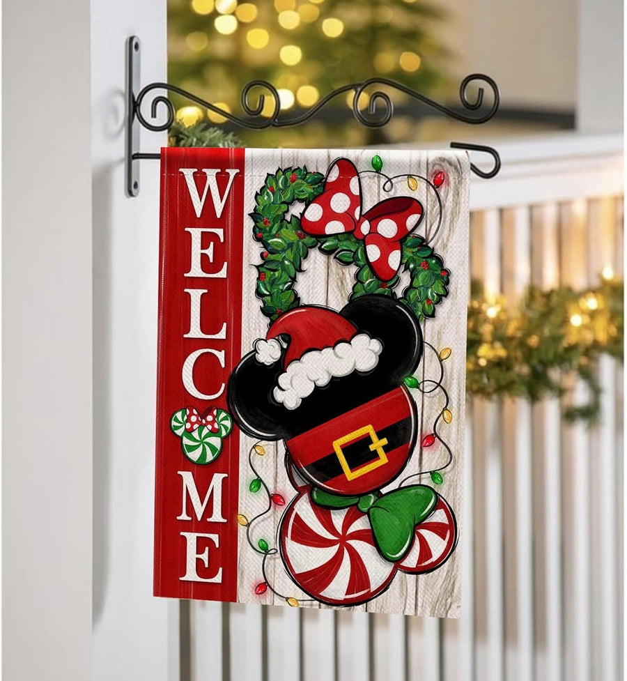Garden Banner- Festive Christmas Mouse Head  (Pre-Order)