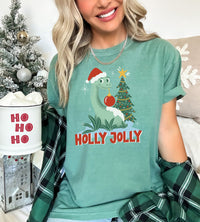 Thumbnail for Tee - Light Green Holly Jolly