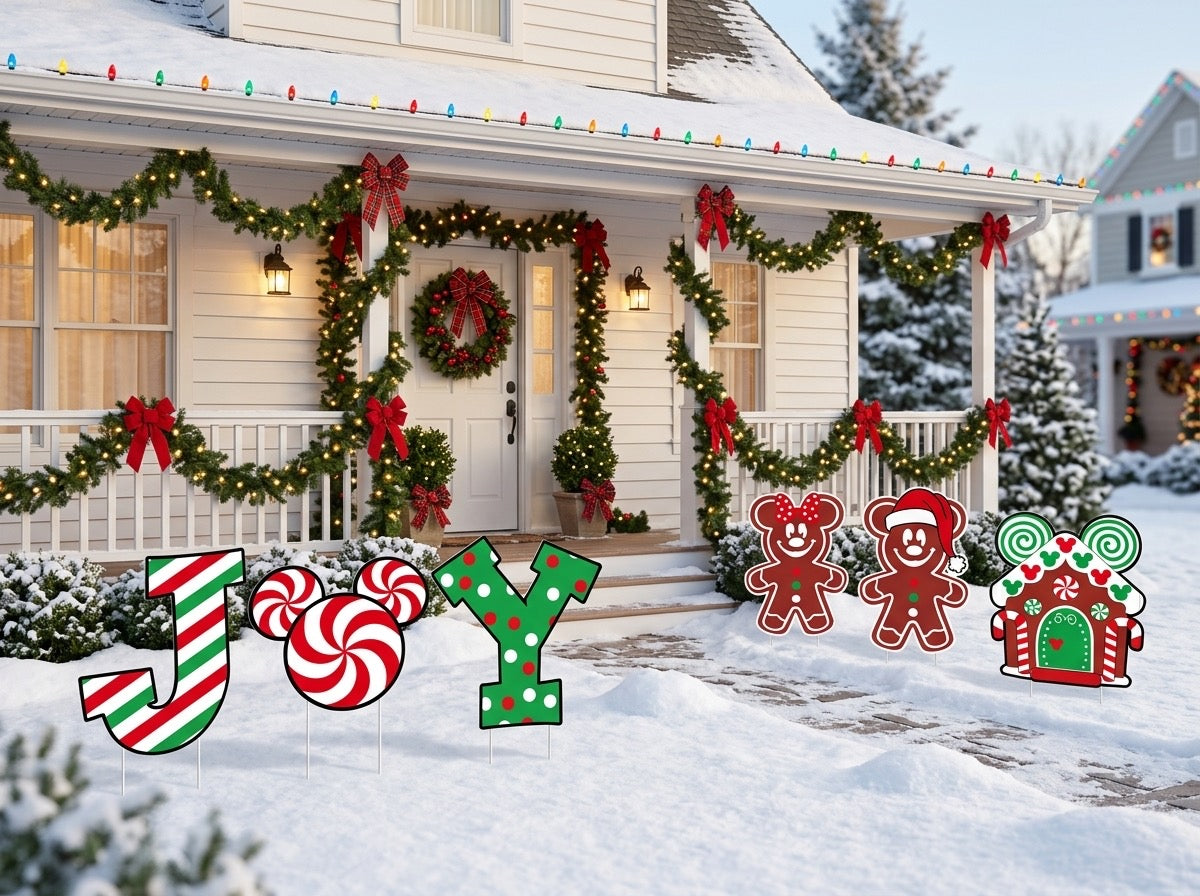 6 Piece Yard Christmas Signs