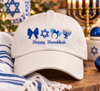 Thumbnail for Embroidered Holiday Icons White Hat (Pre-Order)