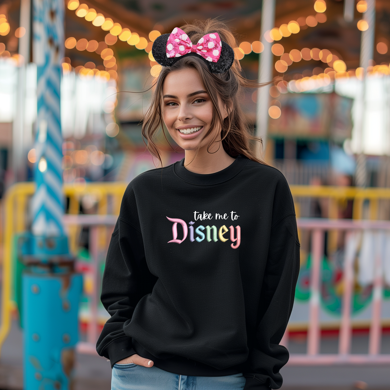 Crewneck- Embroidered Take Me To Disney