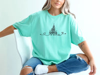 Thumbnail for Island Reef Embroidered Line Art Castle Tee (Pre-Order)