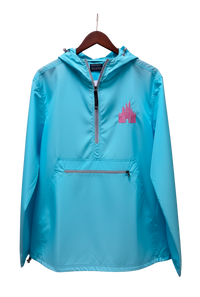 Thumbnail for Aqua Quarter Zip Charles River Rain Jacket- Metallic Pink Castle