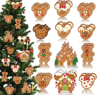 Thumbnail for Gingerbread 24 Piece Wooden Ornament Set  (Pre-Order)