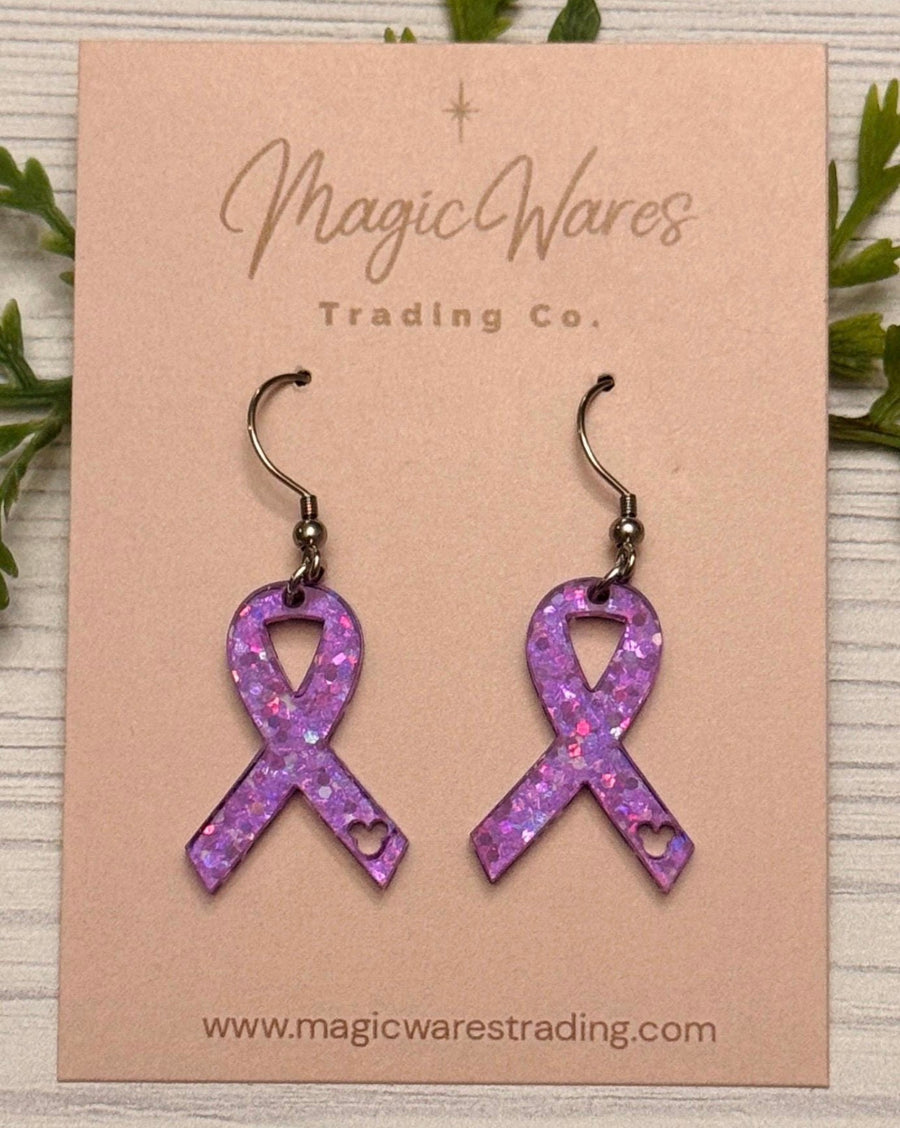 Dangle Awareness Ribbon Earrings (Pre-Order)