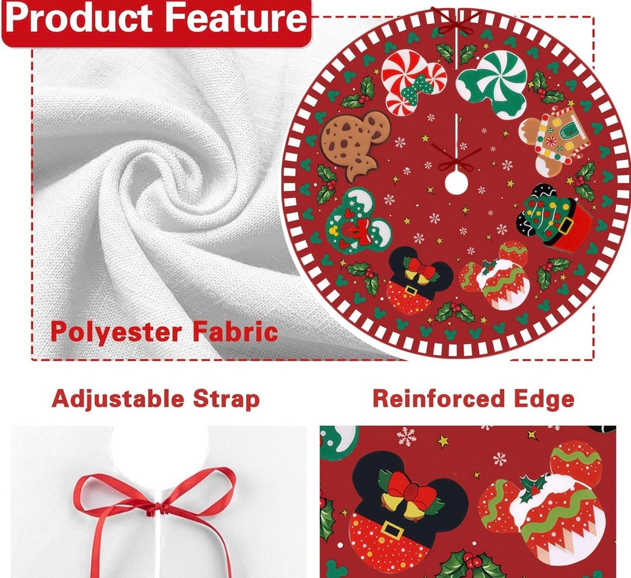 36 inch Mouse Christmas Icon Tree Skirt  (Pre-Order)