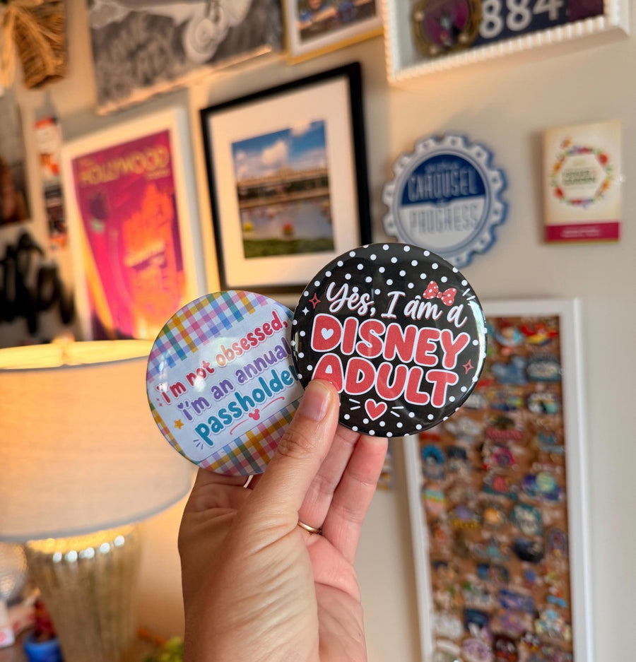 Disney Adult Pin Back Button (Pre-Order)