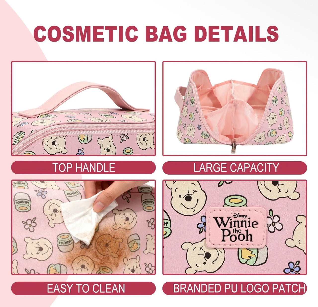 Pink Winnie Foldable Cosmetic Bag (Pre-Order)