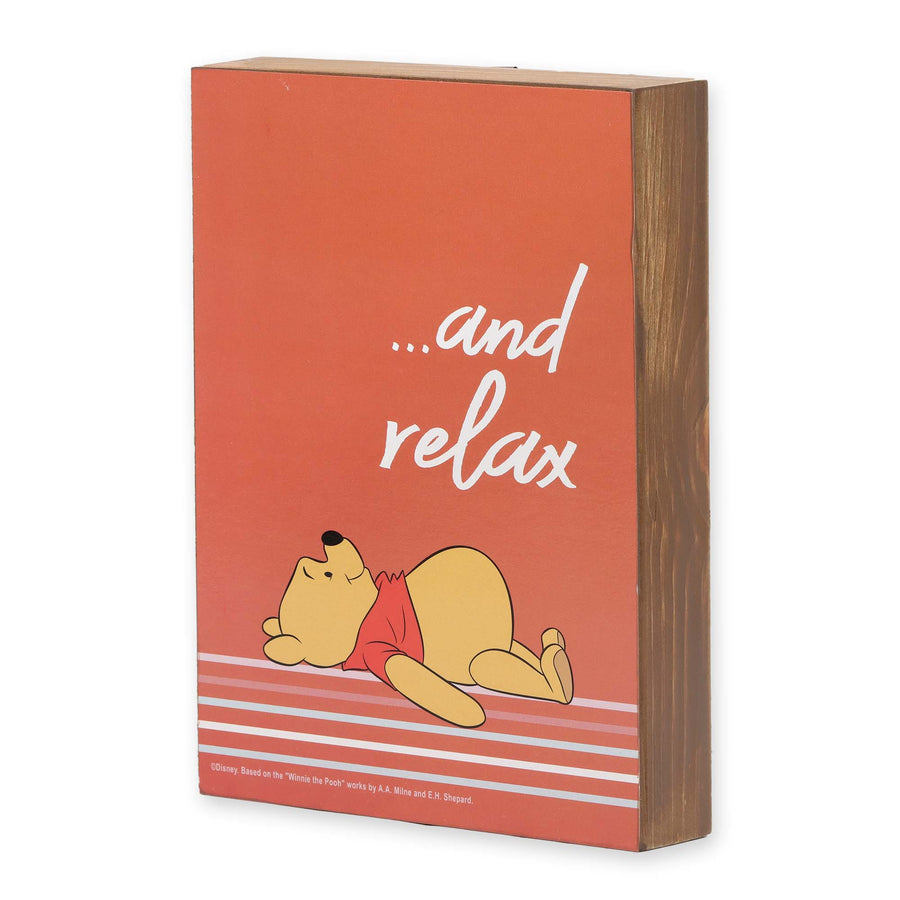 Winnie the Pooh Relax Striped Wood Wall Decor