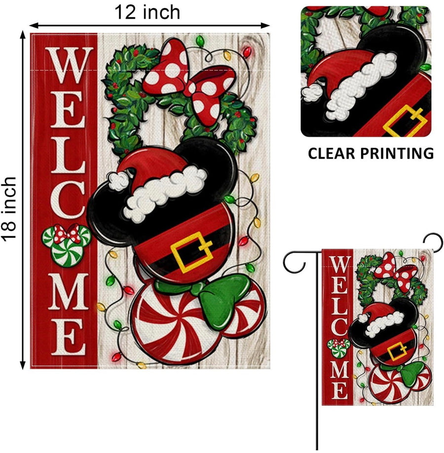 Garden Banner- Festive Christmas Mouse Head  (Pre-Order)