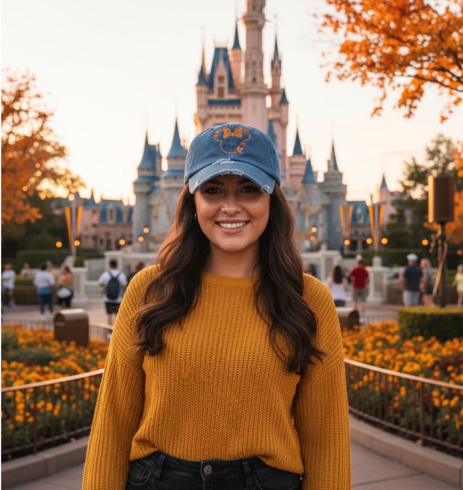 Denim Fall Embroidered Hat (Pre-Order)
