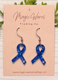 Thumbnail for Dangle Awareness Ribbon Earrings (Pre-Order)