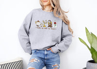 Thumbnail for Sports Grey Embroidered Enchanted Friends Crewneck (Pre-Order)