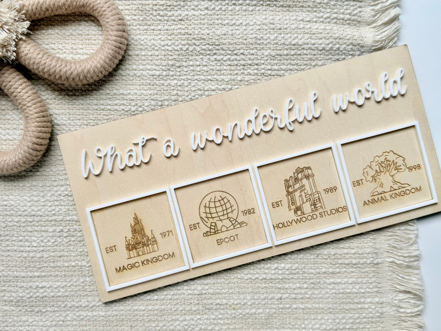 What A Wonderful World Wooden Sign (Pre-Order)