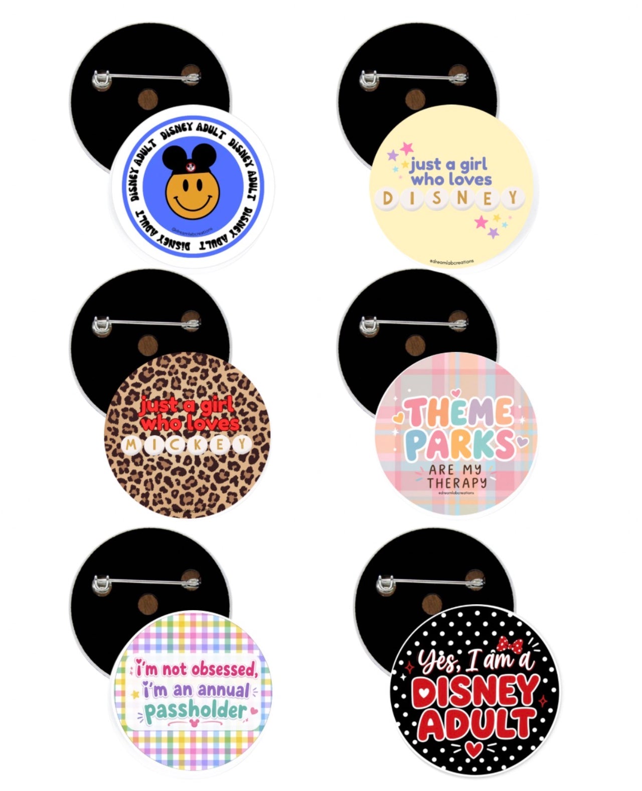 Disney Adult Pin Back Button (Pre-Order)