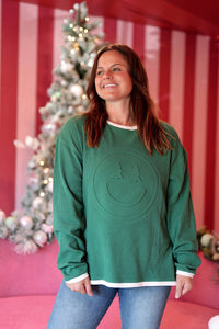 Thumbnail for Holiday Happy Trees Embossed- Sweatshirt