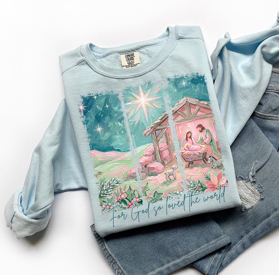 Long Sleeves Chalky Mint For God So Loved The World (Pre-Order)