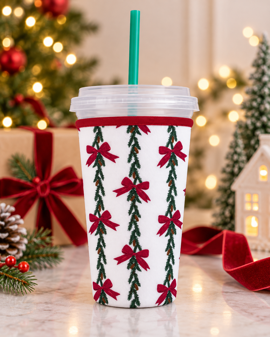 Medium Merry & Bright Bows Cup Sleeve (Pre-Order)