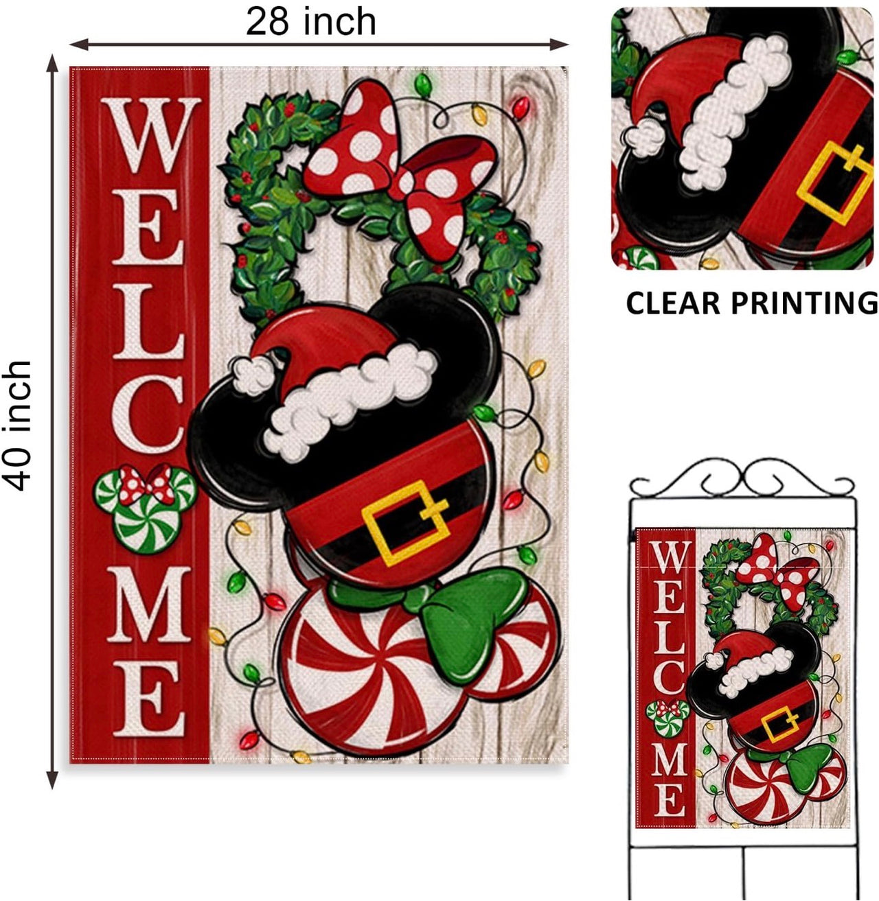 House Flag- Festive Christmas Mouse Head  (Pre-Order)
