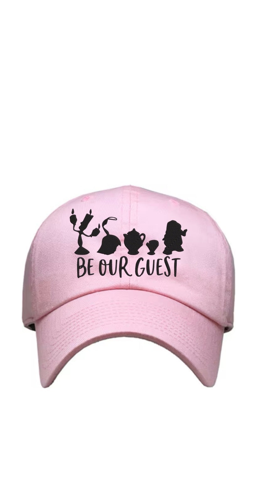 Pink Embroidered Be Our Guest Hat (Pre-Order)